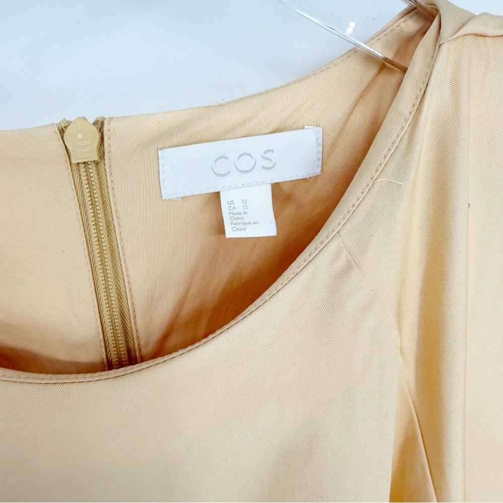 COS Puff Sleeve Midi Dress 12 Yellow - Picture 6 of 8
